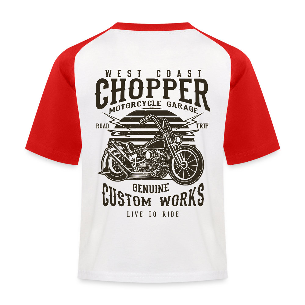 Kinderen baseball T-shirt - wit/rood