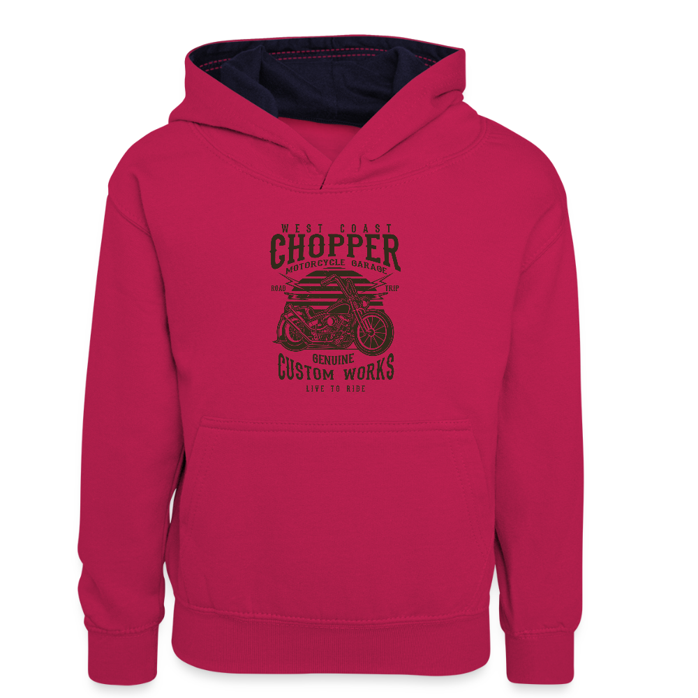 Teenager contrast-hoodie/kinderen contrast-hoodie - roze/navy