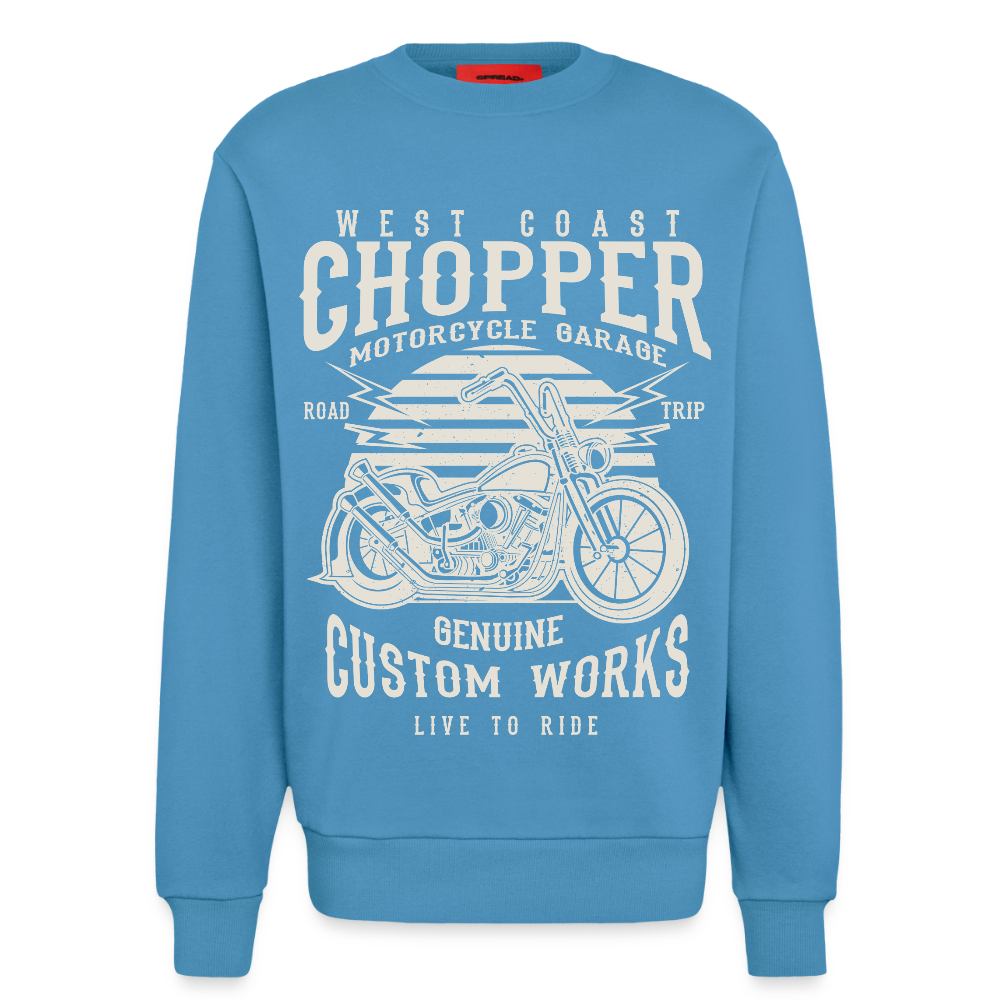 Organic relaxed crewneck made in EU - Sol Blue
