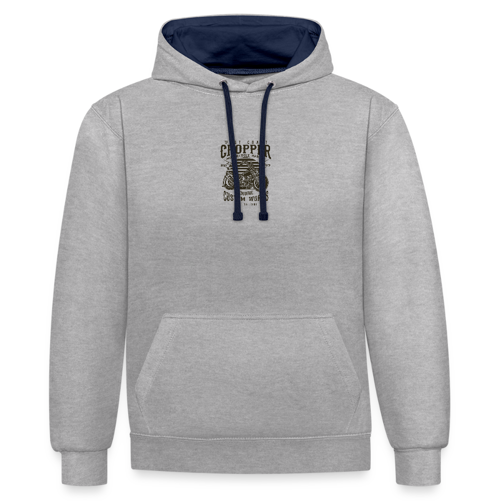 Contrast hoodie - grijs gemêleerd/navy