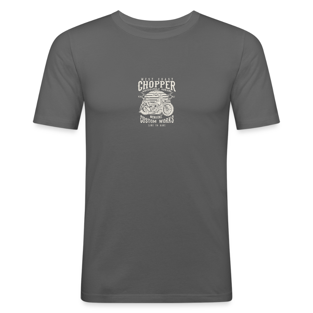 Mannen slim fit T-shirt - grafietgrijs