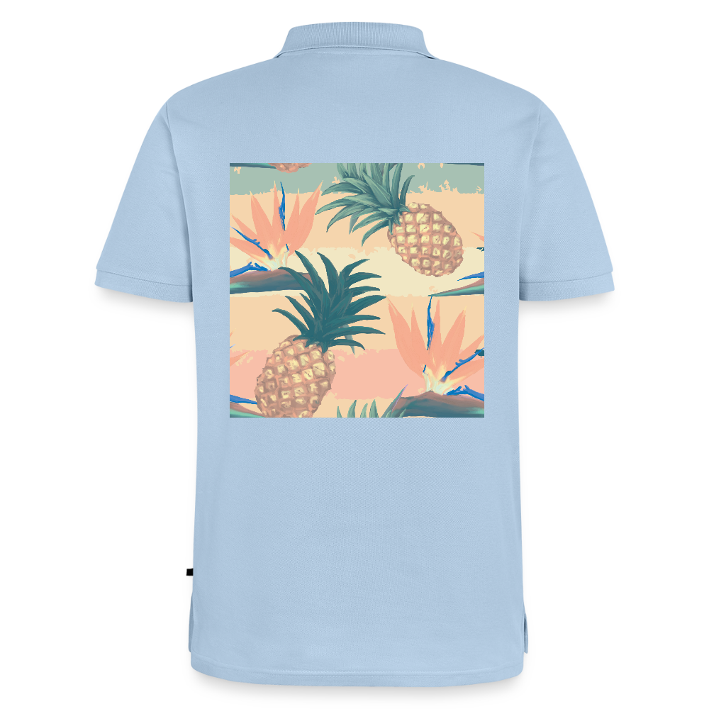 Mannen Premium Bio Poloshirt - lichtblauw