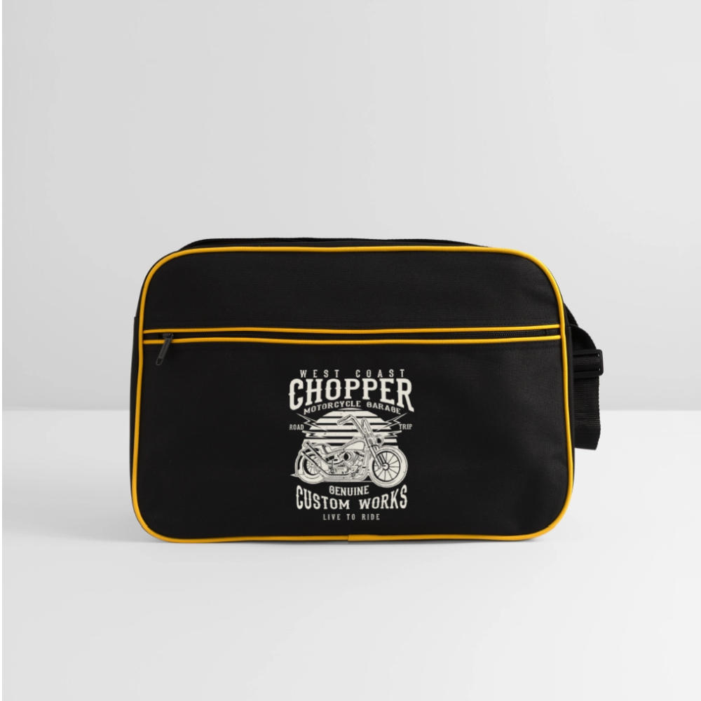 Retro-tas - zwart/goud geel