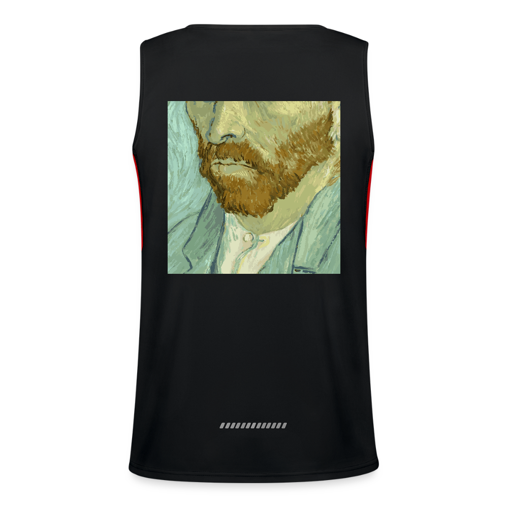 Functionele contrasterende tanktop voor mannen - zwart/rood
