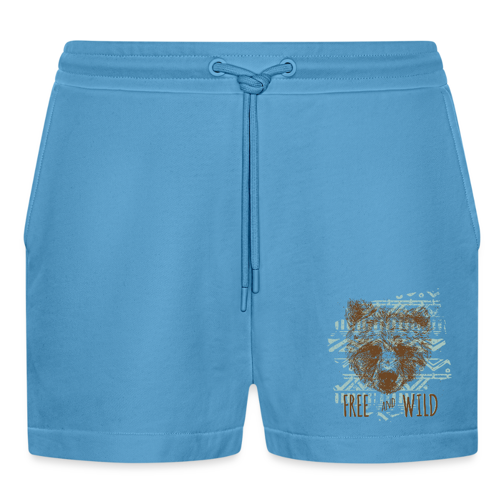 Organic relaxed cropped shorts made in EU - Sol Blue