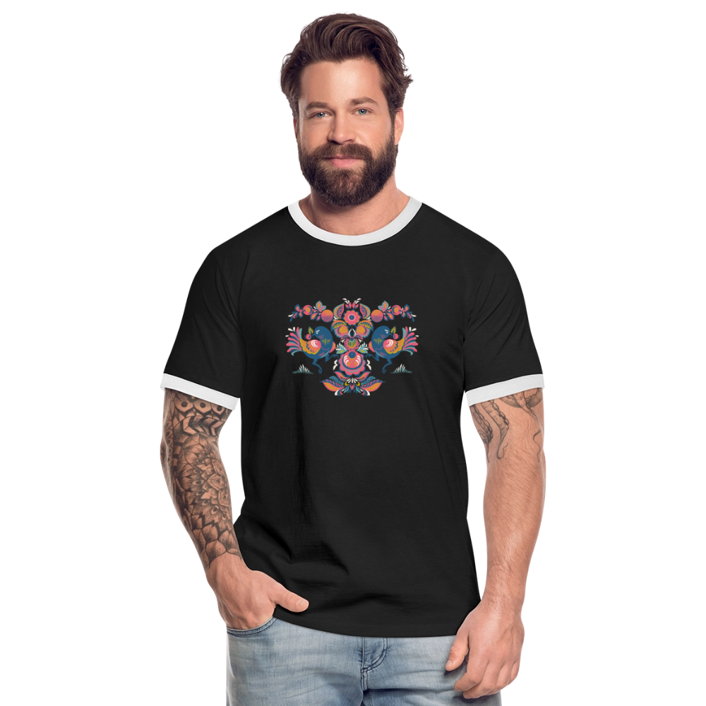 Mannen contrastshirt - zwart/wit
