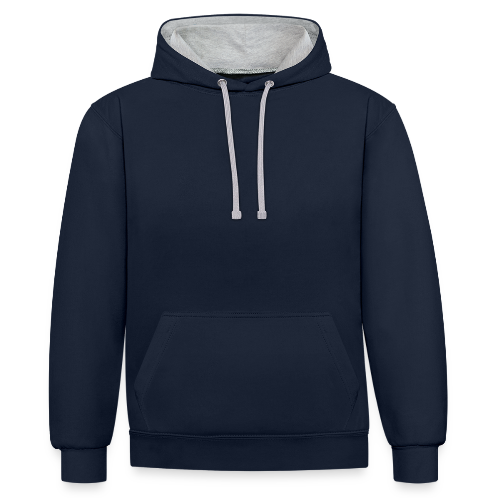 Contrast hoodie - navy/grijs gemêleerd