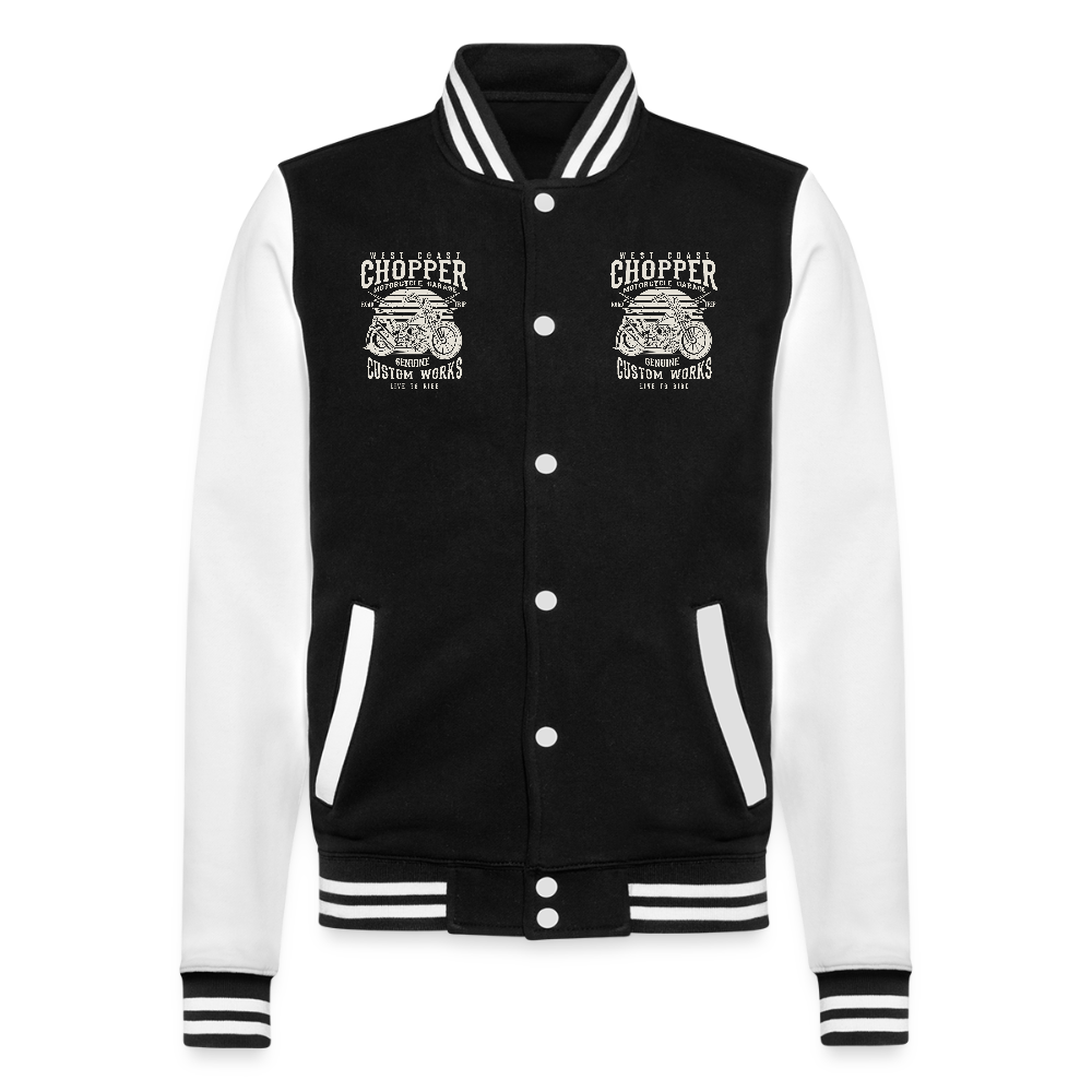 College sweatjacket - zwart/wit