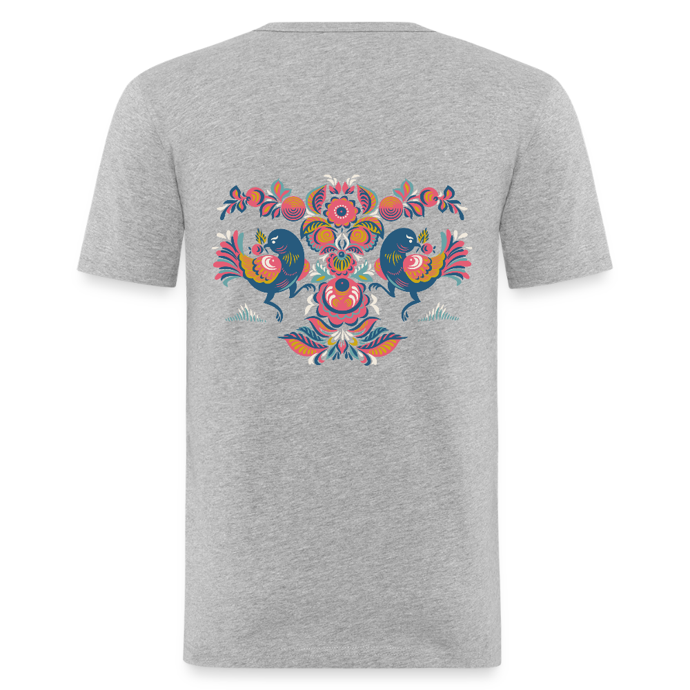 Mannen slim fit T-shirt - grijs gemêleerd