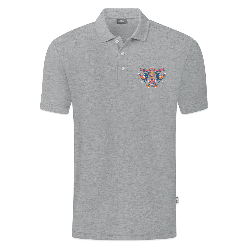 JAKO Mannen Polo Organic - grijs gemêleerd