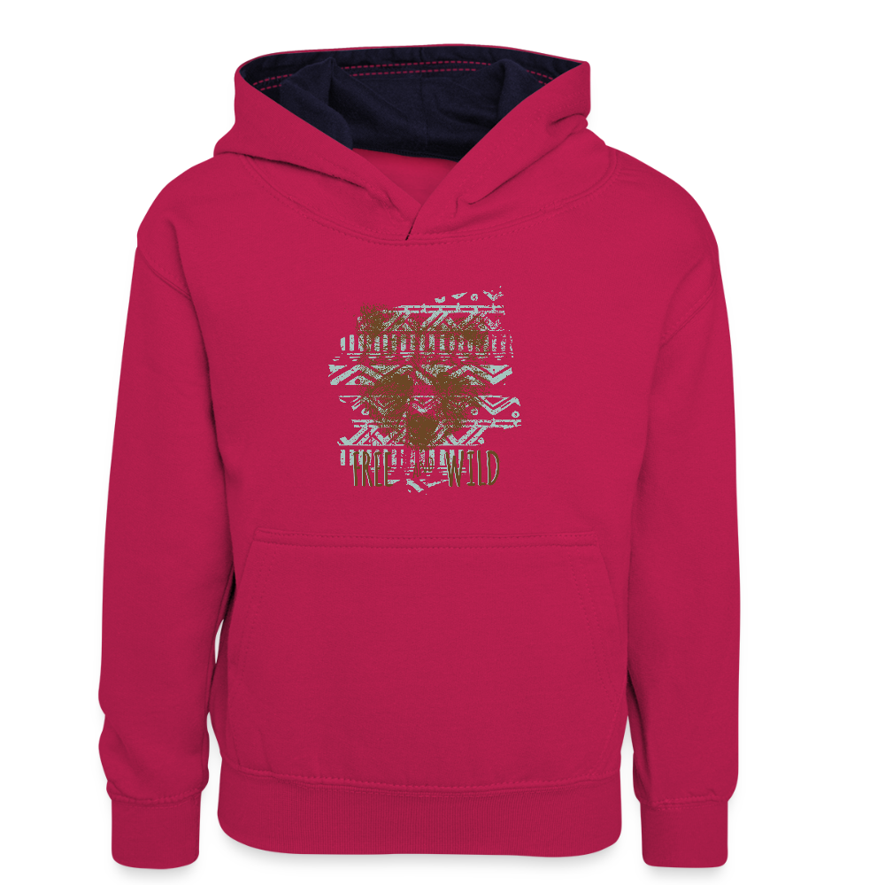 Teenager contrast-hoodie/kinderen contrast-hoodie - roze/navy