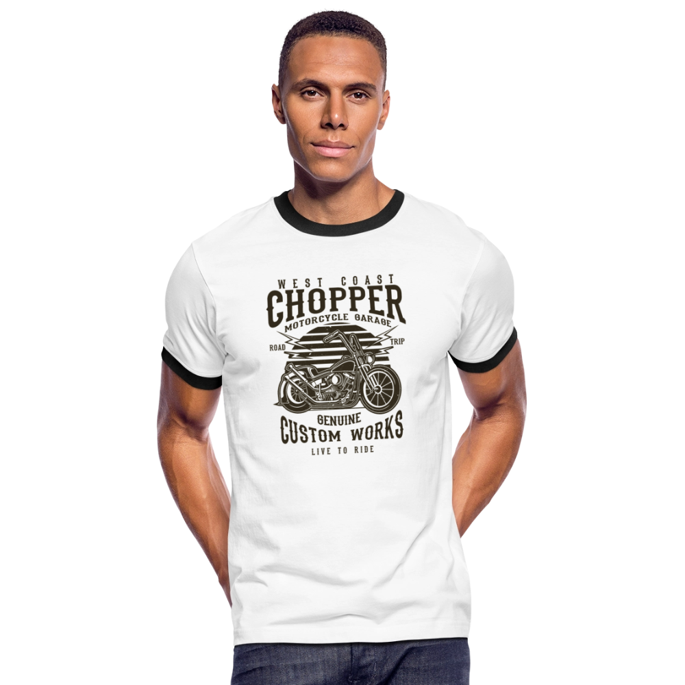 Mannen contrastshirt - wit/zwart