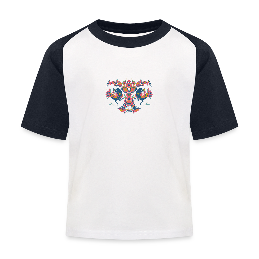 Kinderen baseball T-shirt - wit/navy