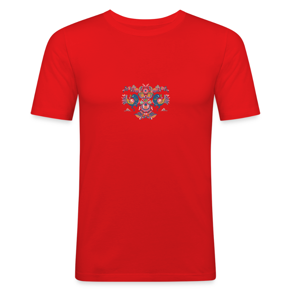 Mannen slim fit T-shirt - rood