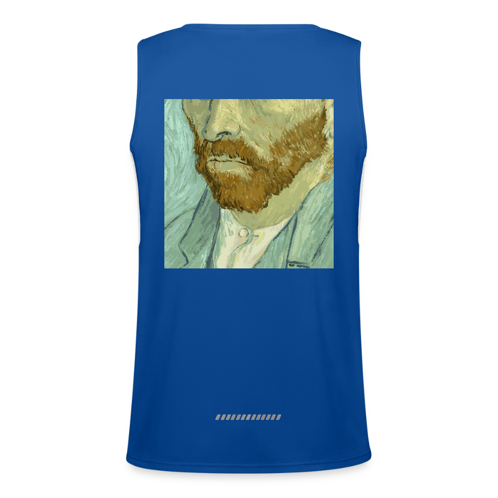Functionele contrasterende tanktop voor mannen - royal/wit