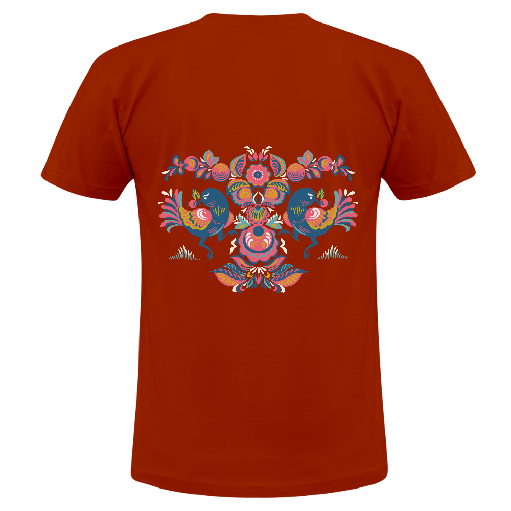Unisex tri-blend T-shirt van Bella + Canvas - baksteenkleuren