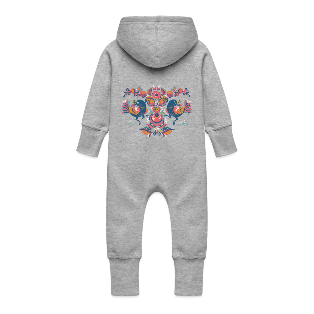 Baby bio sweat kruippakje met capuchon - grijs gemêleerd