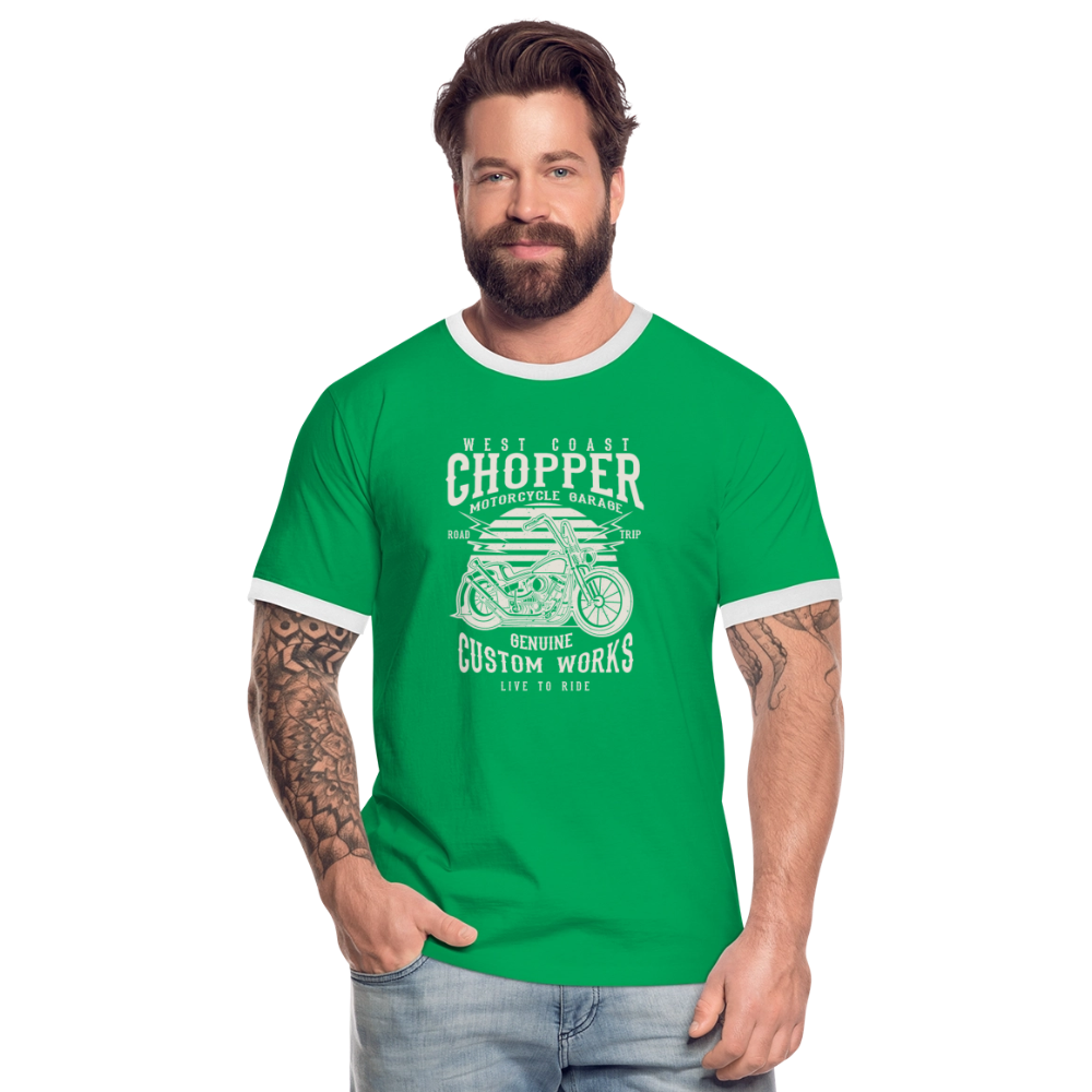 Mannen contrastshirt - kelly groen/wit
