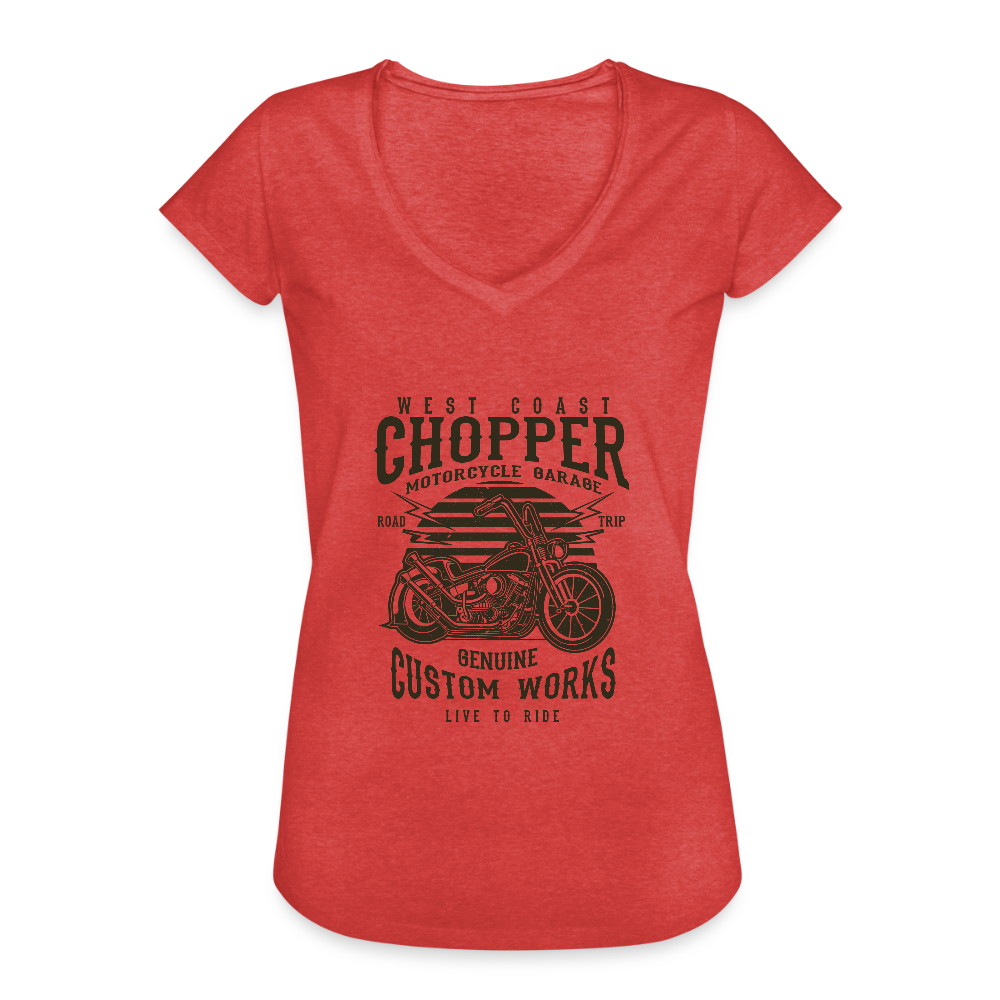 Vrouwen Vintage T-shirt - rood gemêleerd