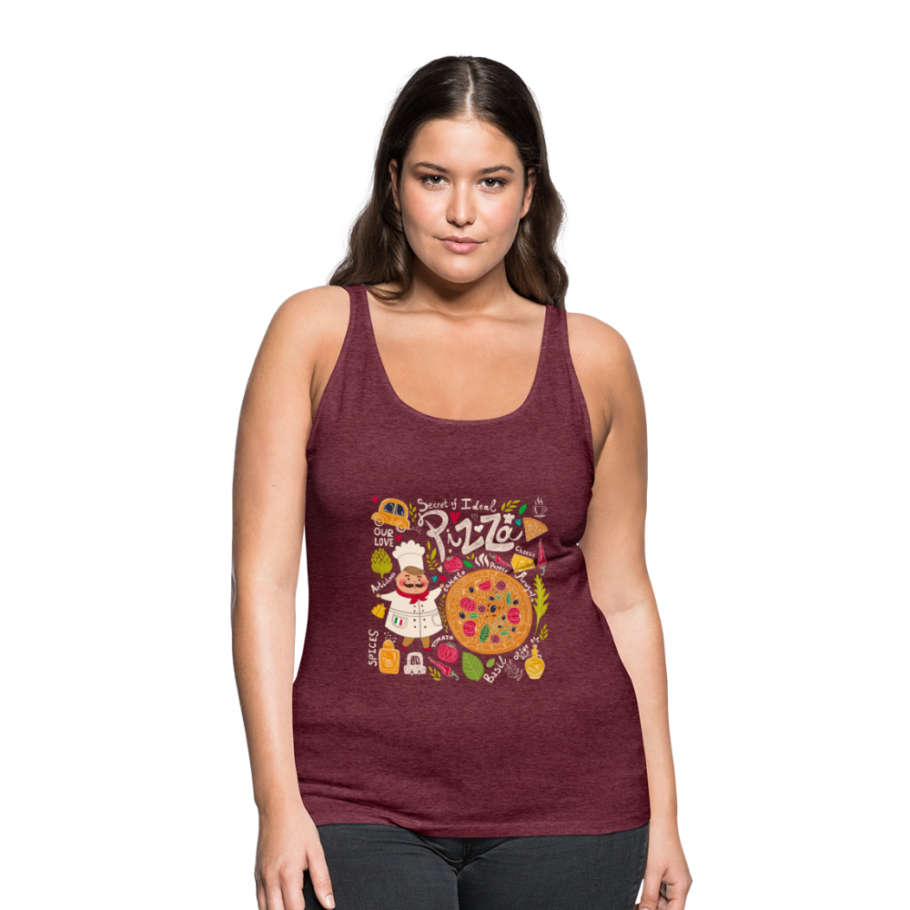 Vrouwen Premium tank top - bordeaux gemêleerd