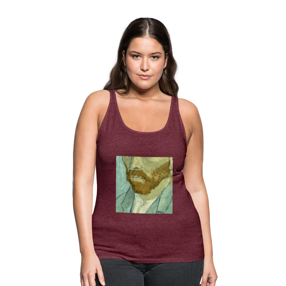 Vrouwen Premium tank top - bordeaux gemêleerd