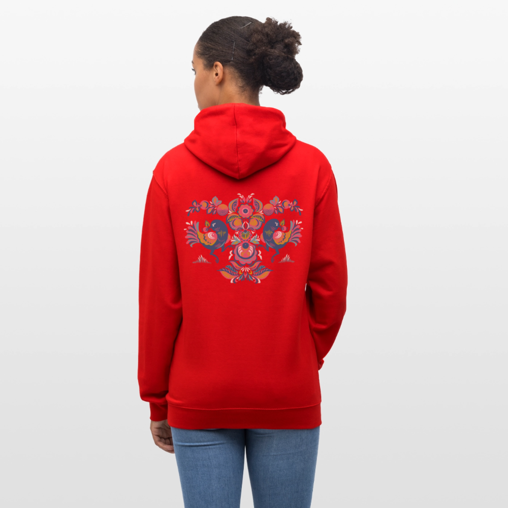 Contrast hoodie - rood/wit