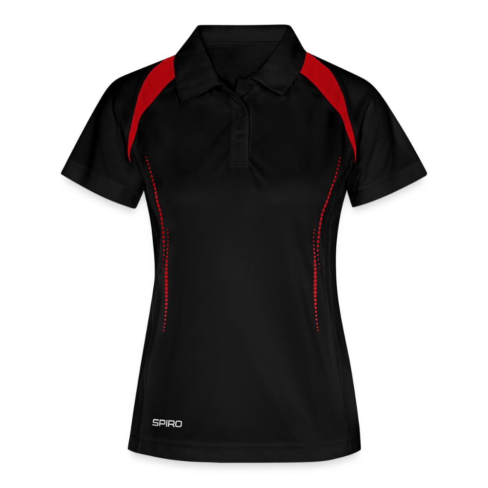 Vrouwen polo ademend - zwart/rood