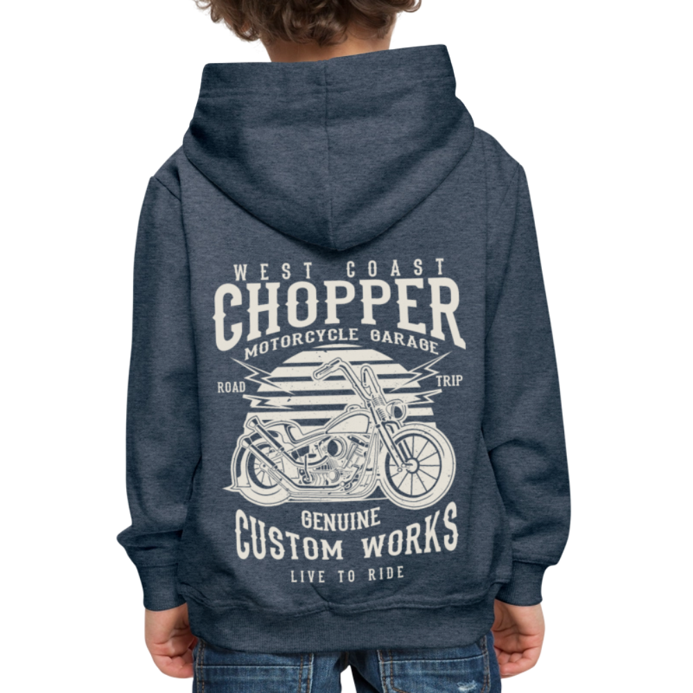 Kinderen trui Premium met capuchon - jeansblauw