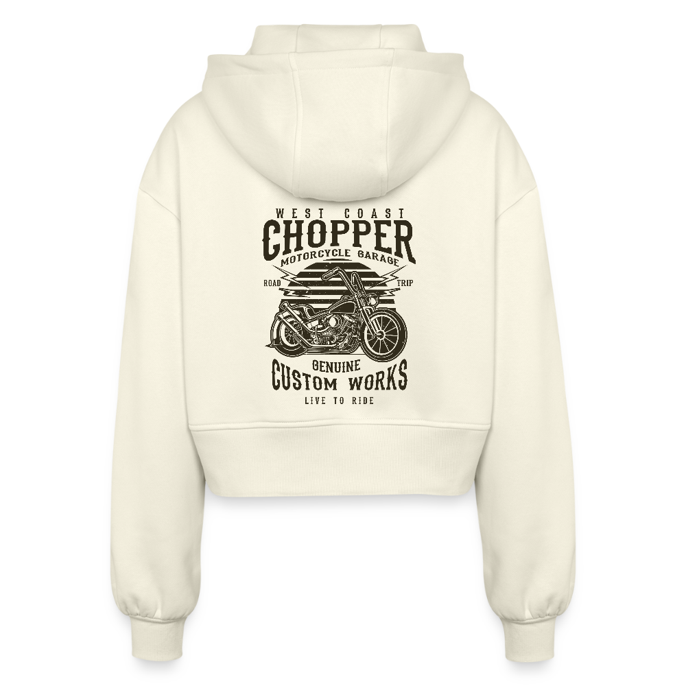 Vrouwen oversized cropped ziphoodie - nature