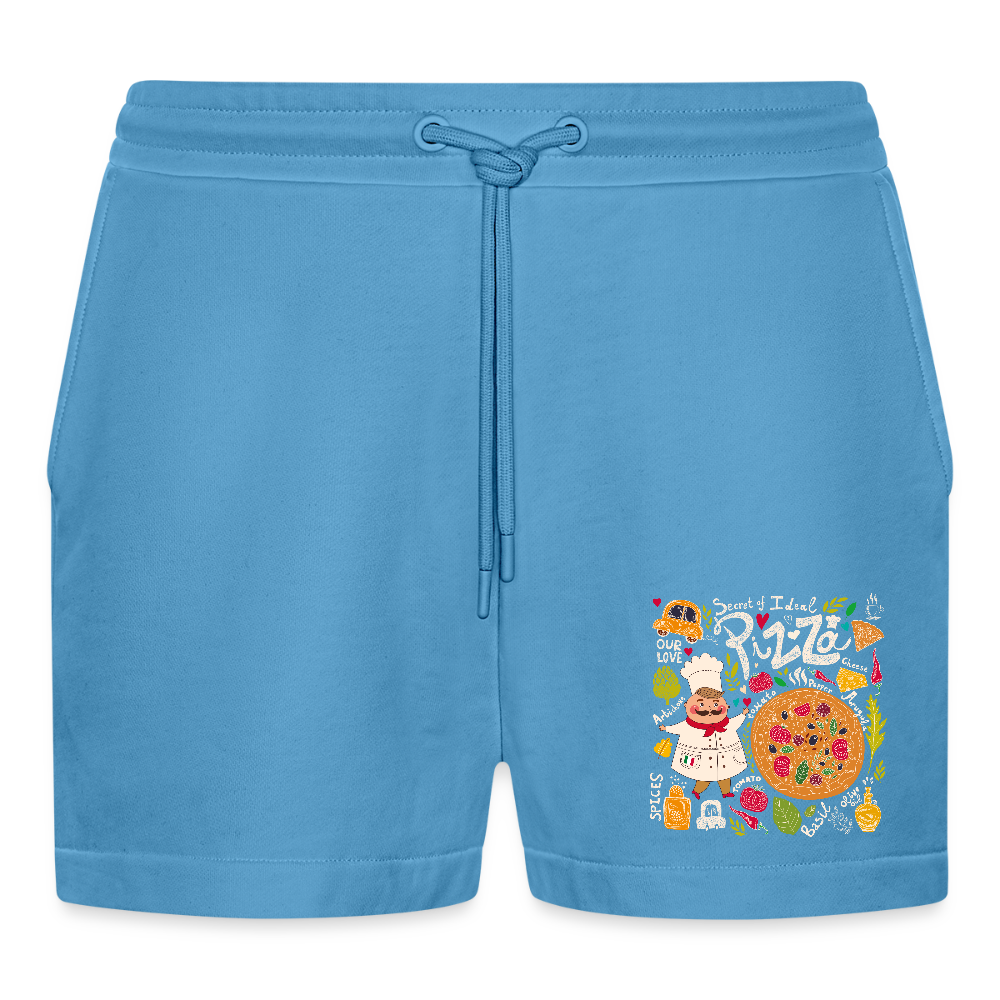 Organic relaxed cropped shorts made in EU - Sol Blue