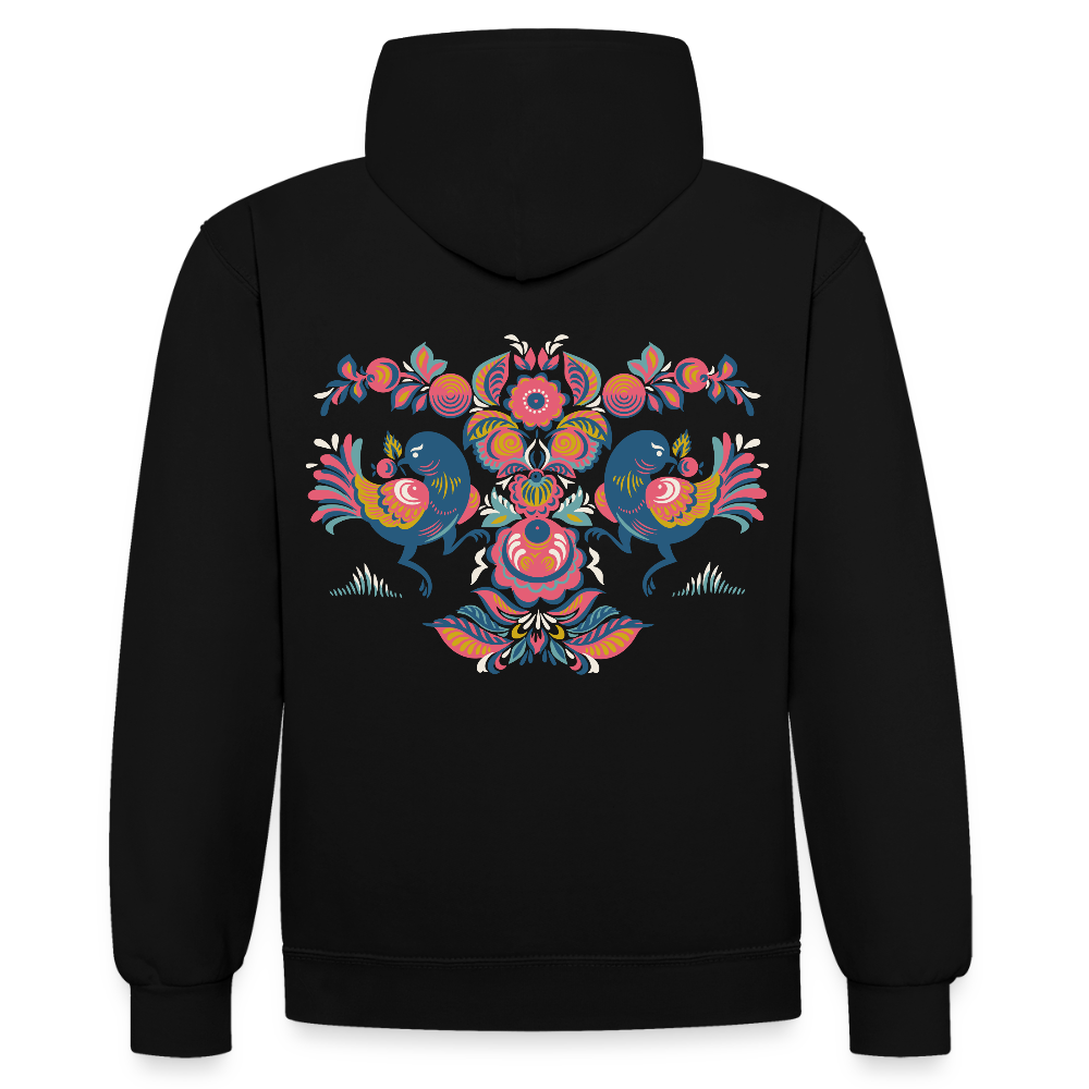 Contrast hoodie - zwart/rood
