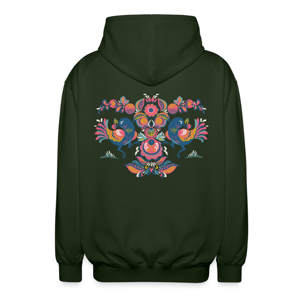 Uniseks zip hoodie - forestgroen