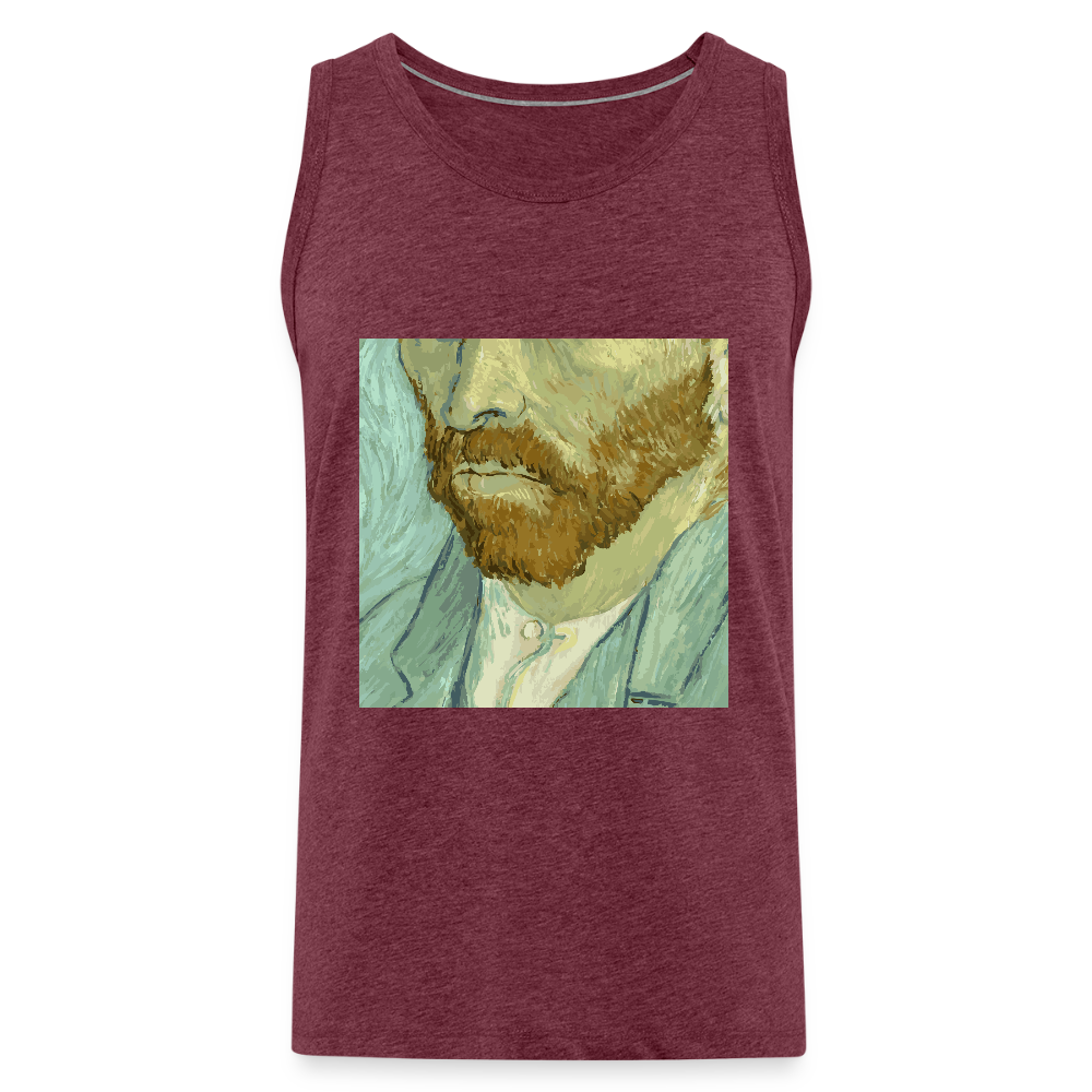 Mannen Premium tank top - bordeaux gemêleerd