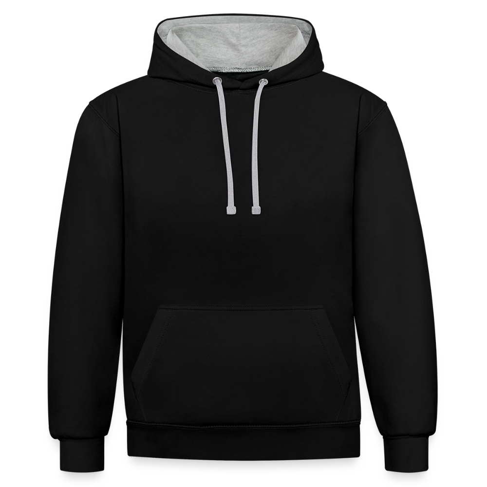 Contrast hoodie - zwart/grijs gemêleerd