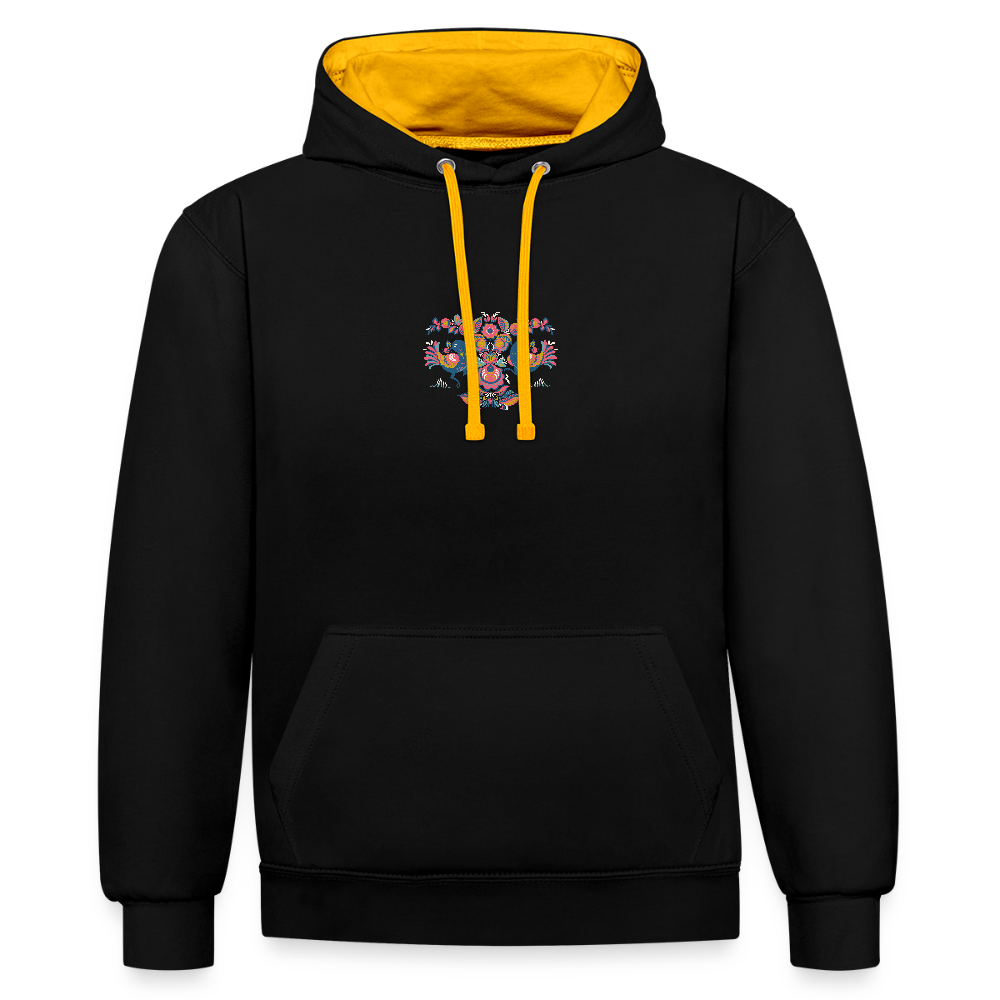 Contrast hoodie - zwart/goud