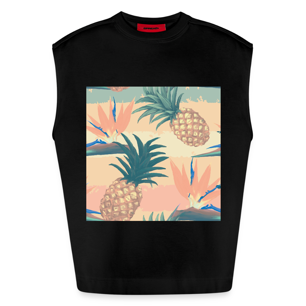 Heavyweight oversized organic tanktop made in EU Mannen - SOLID BLACK