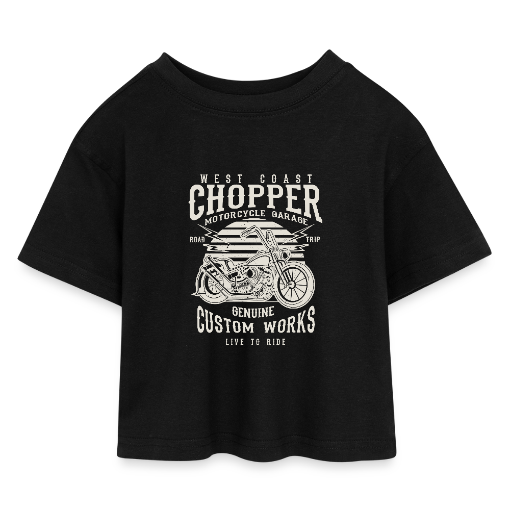 Kinderen cropped jersey T-shirt - zwart