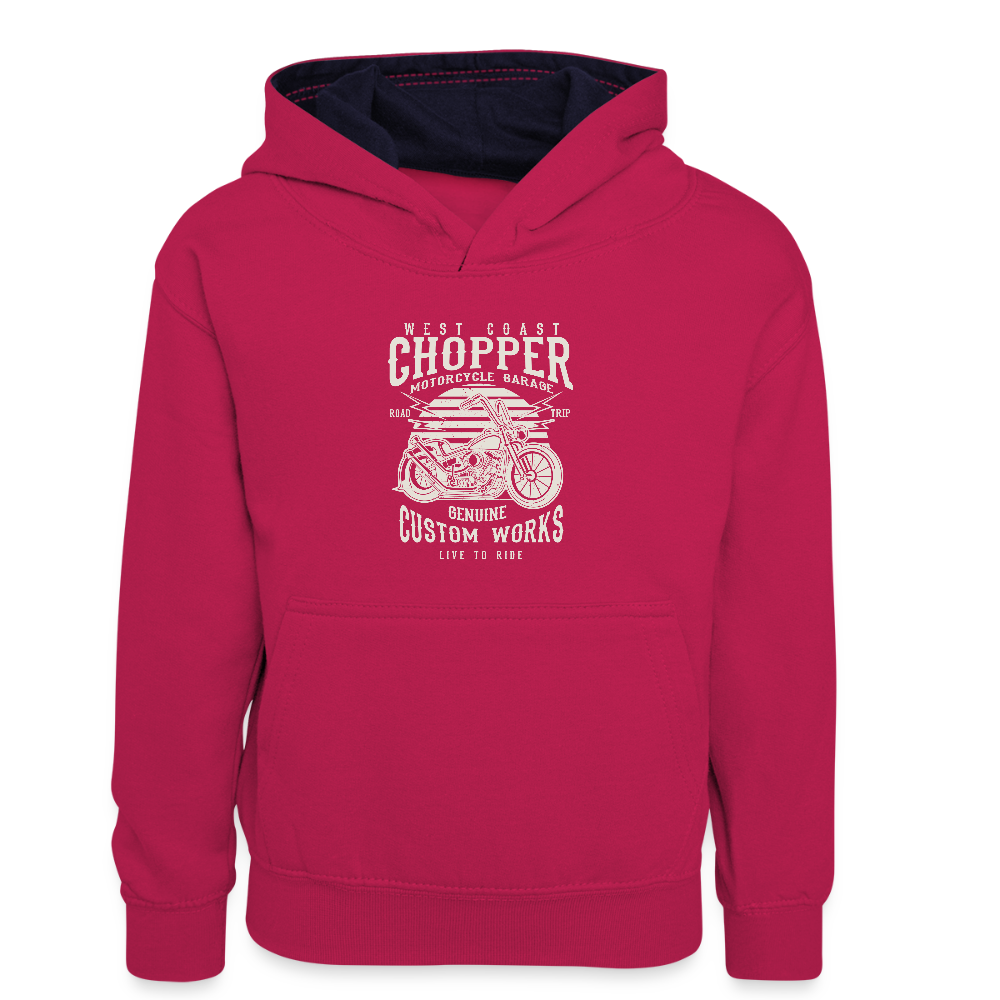 Teenager contrast-hoodie/kinderen contrast-hoodie - roze/navy