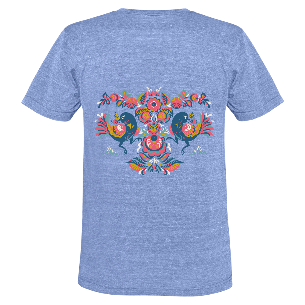 Unisex tri-blend T-shirt van Bella + Canvas - blauw gemêleerd
