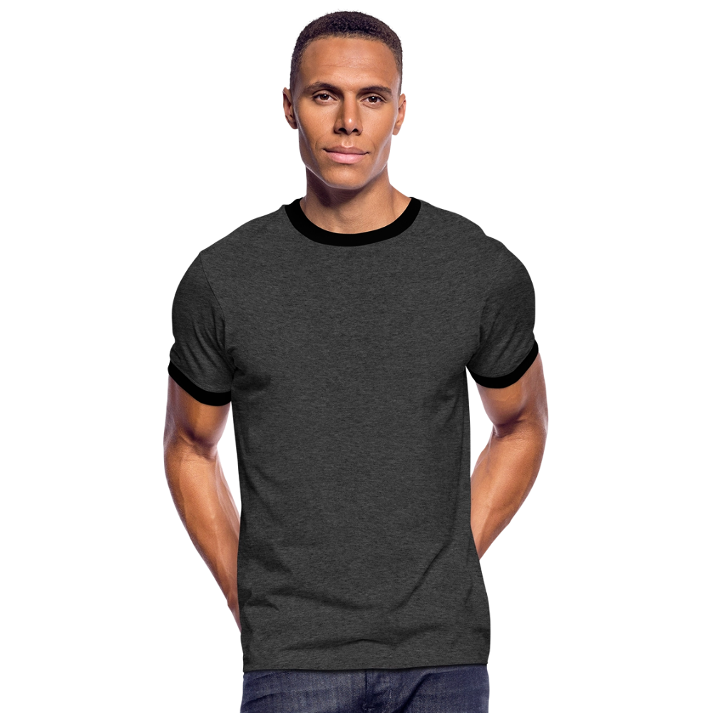 Mannen contrastshirt - antraciet/zwart