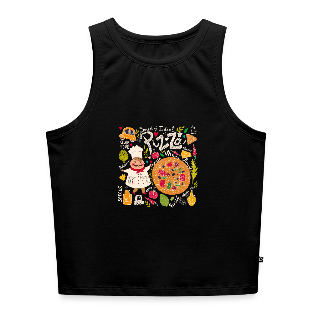 Vrouwen cropped tanktop - zwart