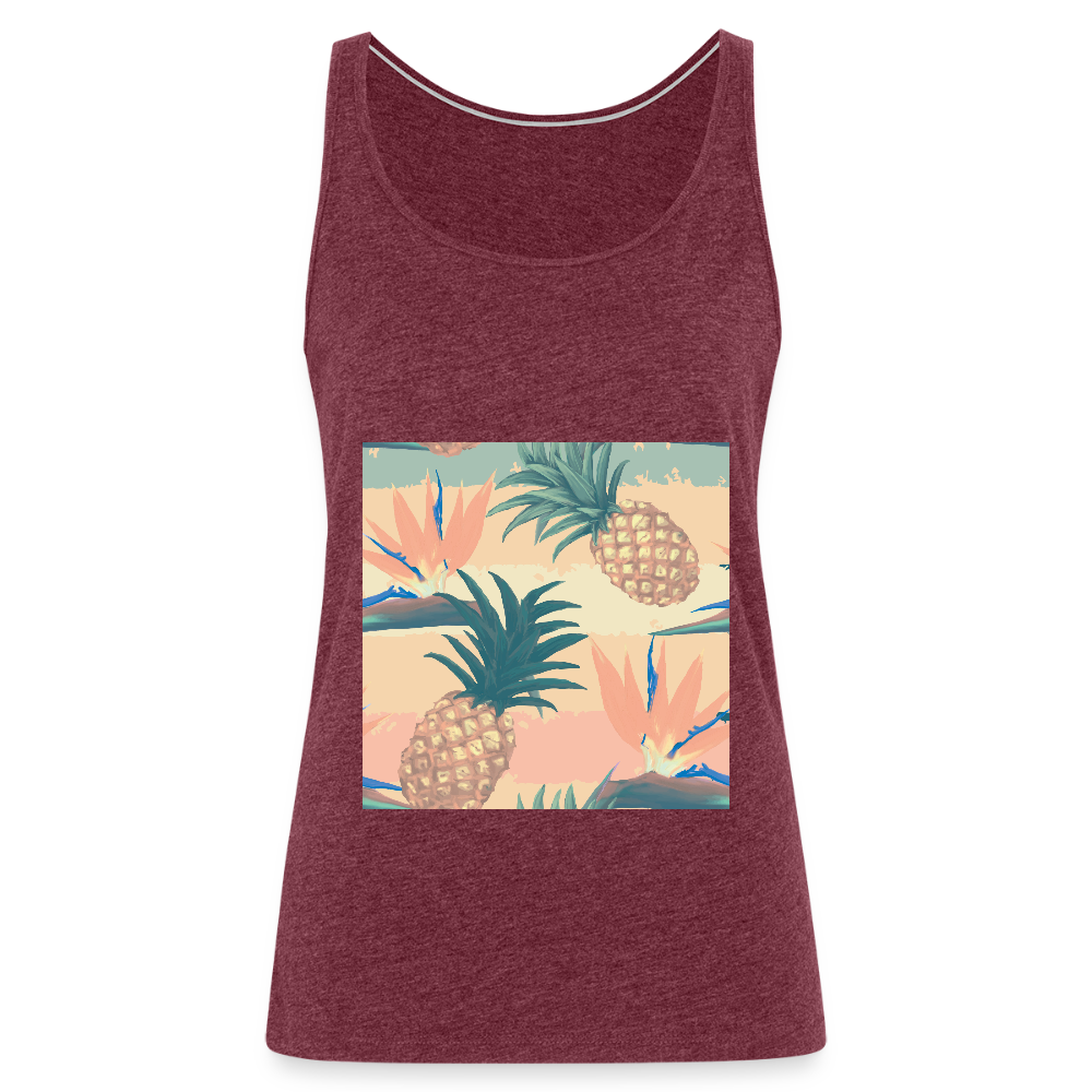 Vrouwen Premium tank top - bordeaux gemêleerd