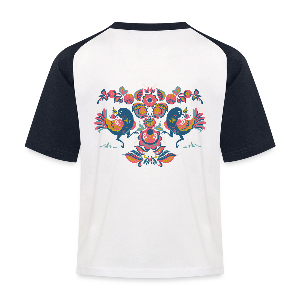 Kinderen baseball T-shirt - wit/navy