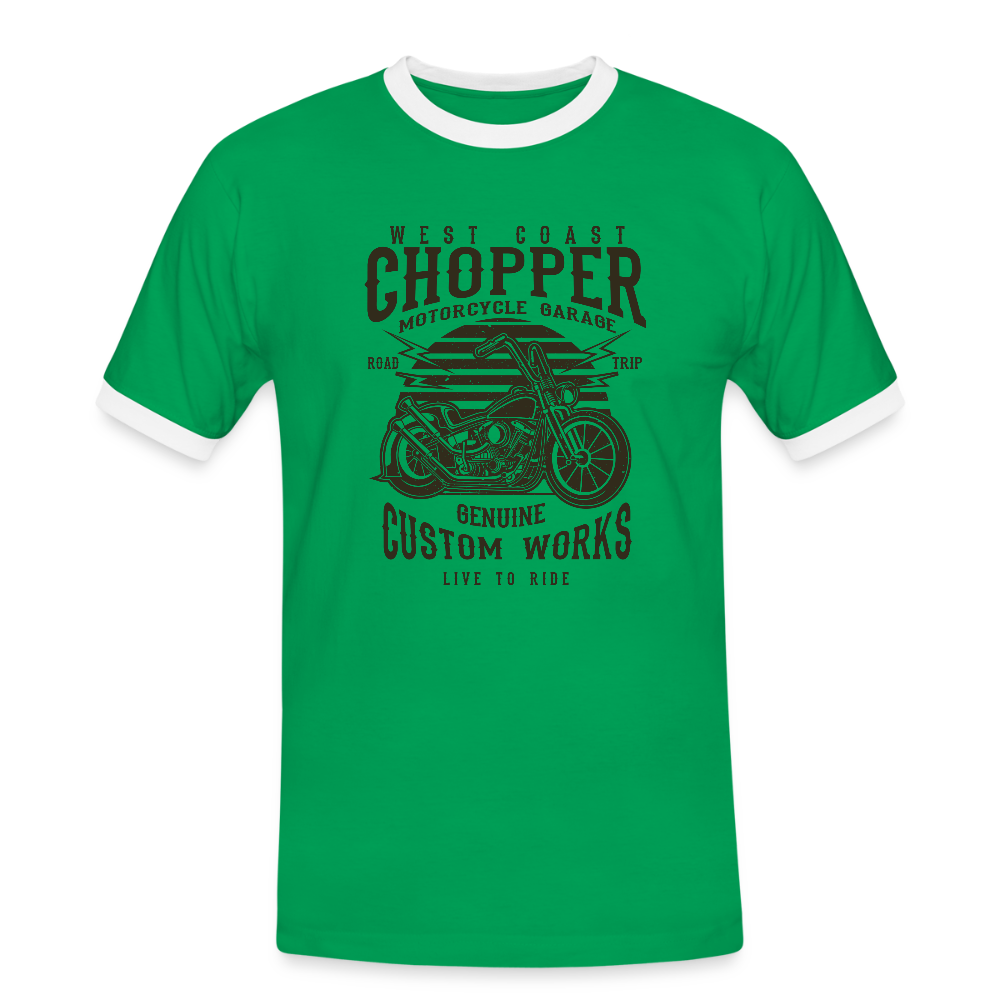Mannen contrastshirt - kelly groen/wit