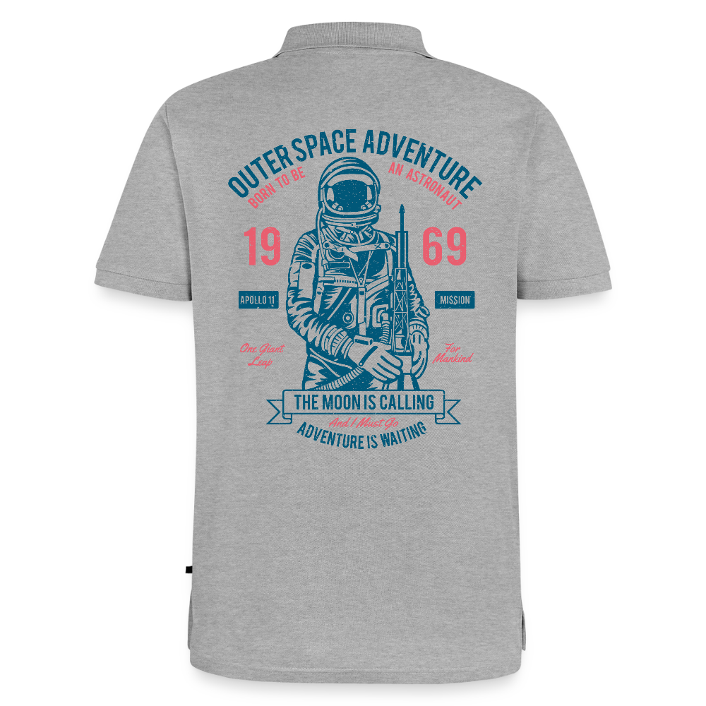 Mannen Premium Bio Poloshirt - grijs gemêleerd