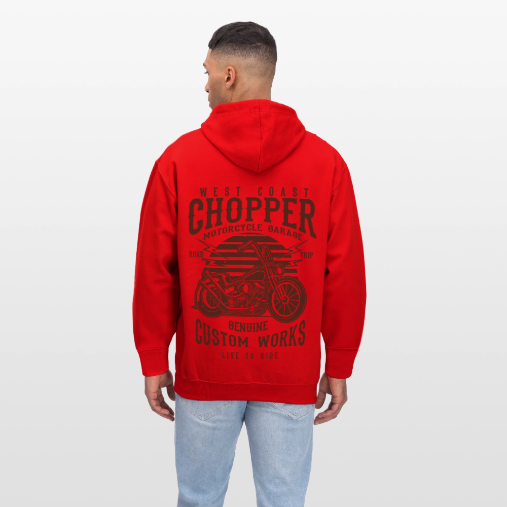 Contrast hoodie - rood/wit