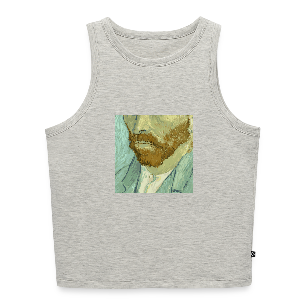 Vrouwen cropped tanktop - grijs gemêleerd