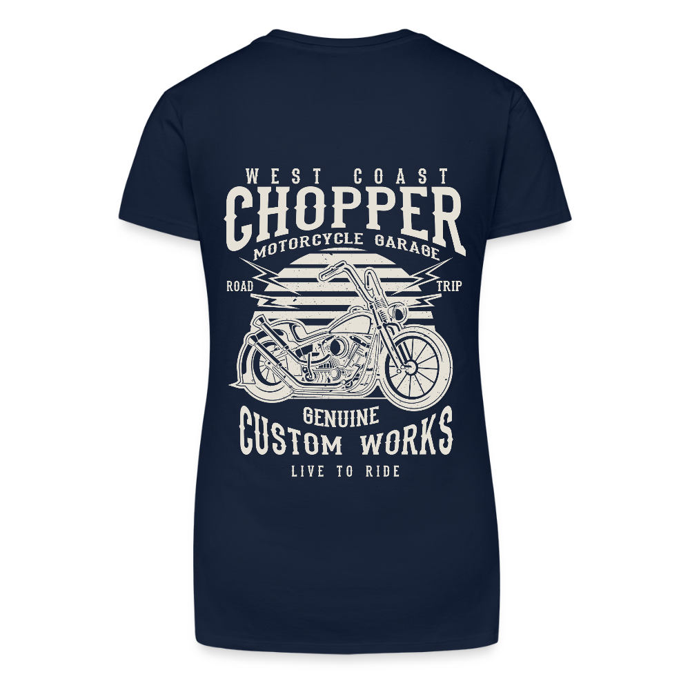 Bio vrouwen T-shirt met V-hals - donkerblauw