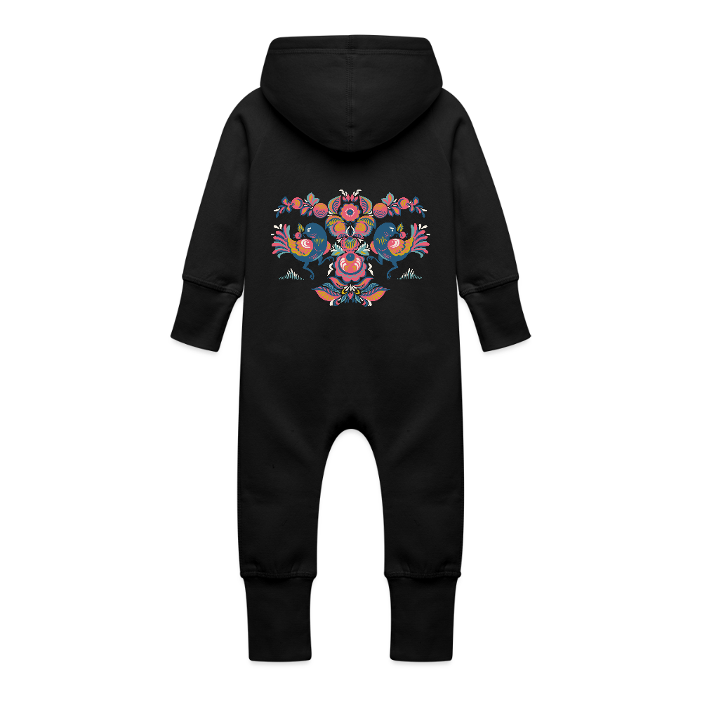 Baby bio sweat kruippakje met capuchon - zwart