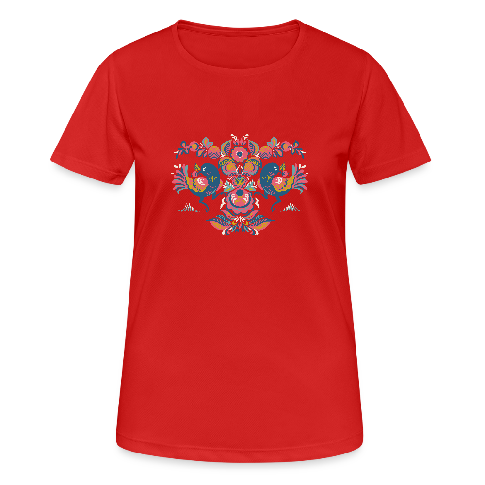 Vrouwen T-shirt ademend actief - rood